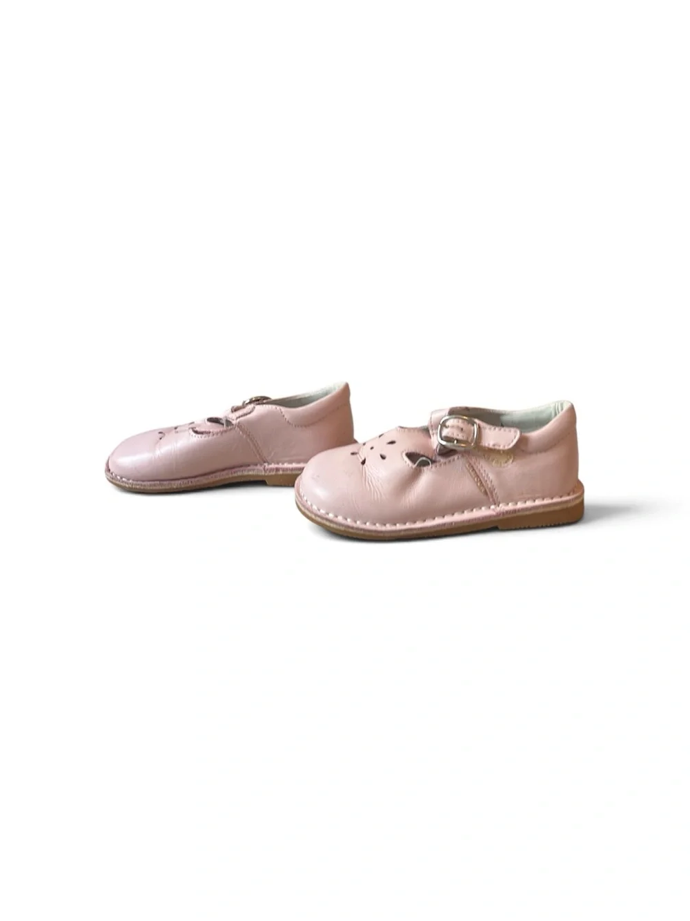 L'Amour Pale Pink T-Strap Leather Baby Shoes